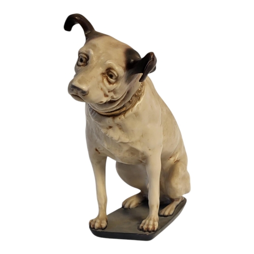 244 - AFTER THE ORIGINAL NIPPER THE DOG, A MID 20TH CENTURY COMPOSITION BODY MODEL OF NIPPER THE DOG
Seate... 