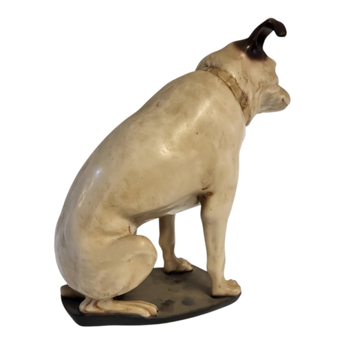 244 - AFTER THE ORIGINAL NIPPER THE DOG, A MID 20TH CENTURY COMPOSITION BODY MODEL OF NIPPER THE DOG
Seate... 