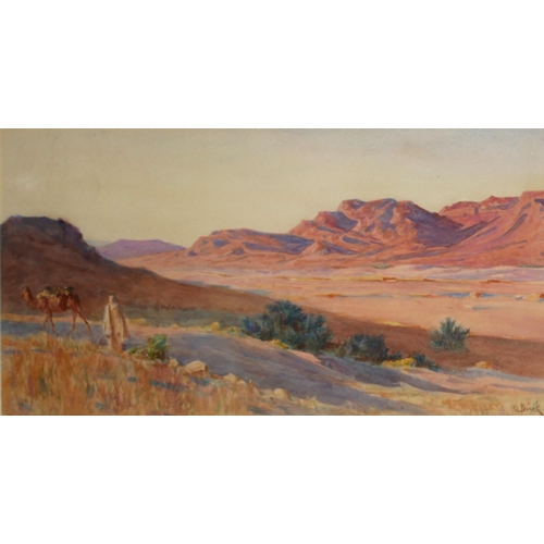 264 - ALPHONSE BIRCK, 1859 - 1942, WATERCOLOUR
Bedouin in a Desert Landscape, signed lower right, framed. ... 