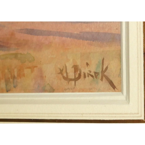 264 - ALPHONSE BIRCK, 1859 - 1942, WATERCOLOUR
Bedouin in a Desert Landscape, signed lower right, framed. ... 