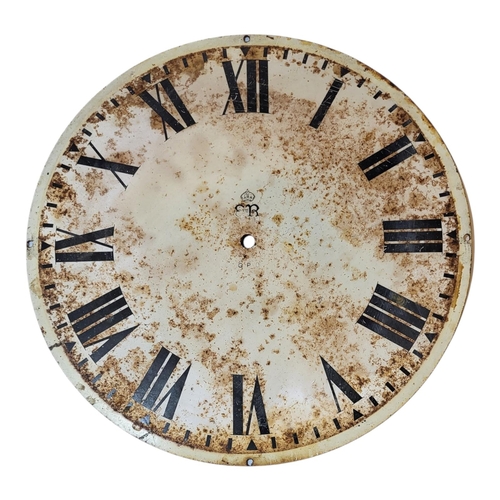 54 - A RARE KING EDWARD VIII ENAMEL ON METAL POST OFFICE CLOCK DIAL
Each marked GPO with Royal cypher.
(a... 