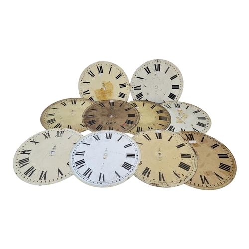 55 - A COLLECTION OF TEN KING V AND GEORGE VI ENAMEL ON METAL GPO CLOCK DIALS
Each with the Royal Cypher ... 