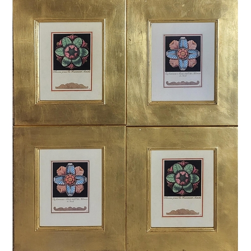 70 - A SET OF FOUR ITALIAN COLOURED PRINTS
Examples of 18th Century flowers with Latin titles, gilt frame... 