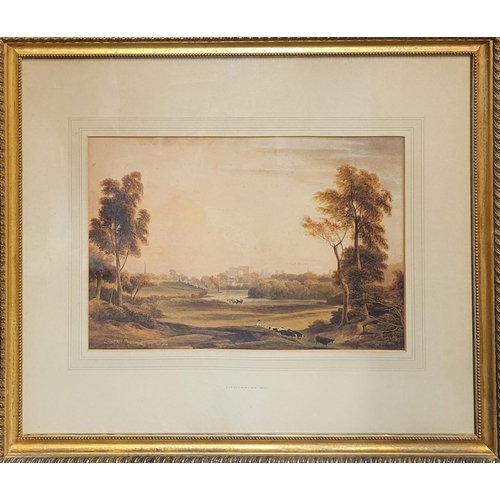 85 - JAMES PATTERSON COCKBURN, 1779 - 1847, WATERCOLOUR 
Landscape, titled ’A View Of Norwich from Fullie... 