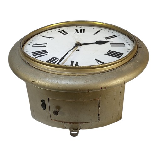 447 - AN EARLY 20TH CENTURY ‘POST OFFICE’ FUSEE WALL CLOCK
Circular dial marked ‘GPO’, painted case.
(appr... 