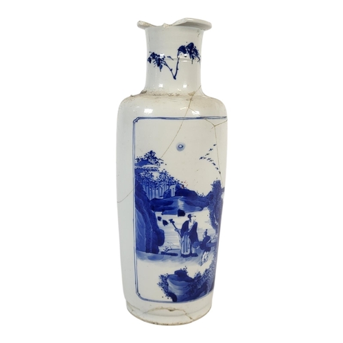 103 - A 19TH CENTURY CHINESE QING DYNASTY BLUE AND WHITE PORCELAIN BALUSTER VASE
Bearing Daoguang period, ... 