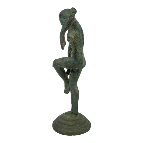 105 - AFTER ROMAN EMPIRE ANTIQUITIES, A BRONZE GREEN PATINATED FIGURE OF VENUS, GODDESS OF LOVE AND BEAUTY... 