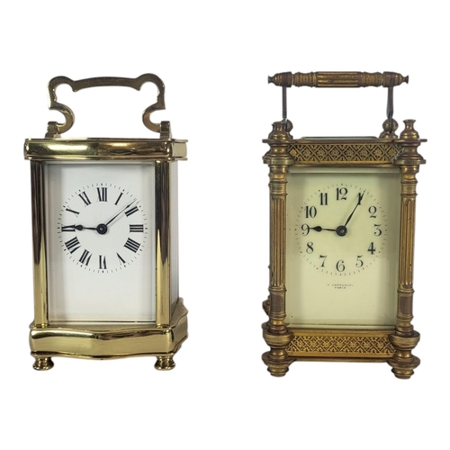 126 - AN EARLY 20TH CENTURY FRENCH GILT BRASS CARRIAGE CLOCK
Marked ‘Fattorini Paris’, with engraved case ... 