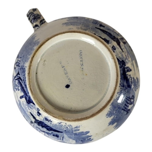141 - AN 18TH CENTURY CAUGHLEY OF SHROPSHIRE BLUE AND WHITE CUSTARD CUP, CIRCA 1780
In Chinoiserie Pavilio... 