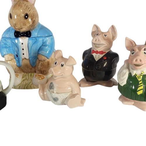 145 - WADE OF ENGLAND, A COMPLETE SET OF SIX NOVELTY CHILDREN'S NATWEST PIGGY BANKS, 1983 - 1988
All with ... 