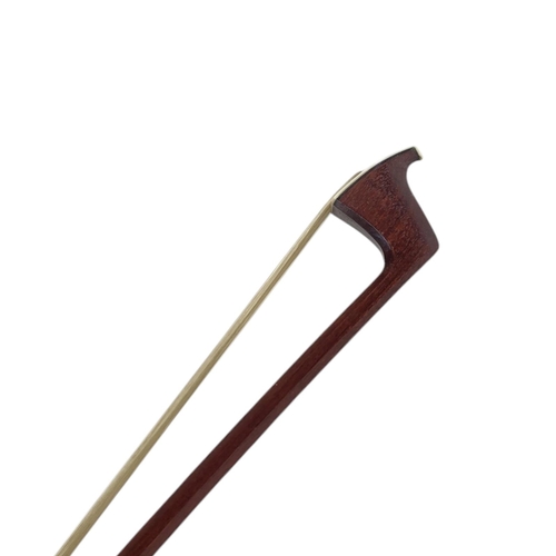 154 - SAMUEL ALLEN, VIOLIN BOW
white metal mounts, hexagonal stick, ebony and mother of pearl frog, stampe... 