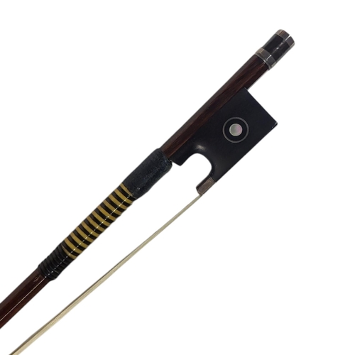 155 - A SMALL VIOLA BOW, ATTRIBUTED TO DODD SCHOOL (POSSIBLY JAMES DODD)
Octagonal stick, ebony and mother... 