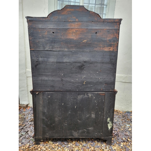 301 - A 19TH CENTURY DUTCH WALNUT AND FLORAL MARQUETRY INLAID DISPLAY CABINET ON BOMBE CHEST
The central c... 