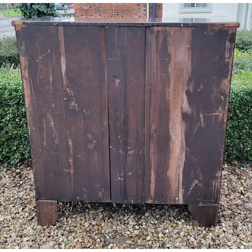 316 - A VICTORIAN MAHOGANY BOW FRONTED CHEST
With two short above three long drawers, wooden handles, on s... 