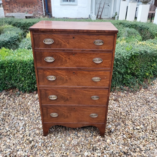 327 - A LATE VICTORIAN MAHOGANY PEDESTAL CHEST OF SIX DRAWERS
Fitted with brass handles, on bracket feet.
... 