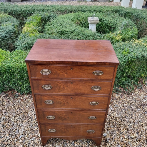 327 - A LATE VICTORIAN MAHOGANY PEDESTAL CHEST OF SIX DRAWERS
Fitted with brass handles, on bracket feet.
... 