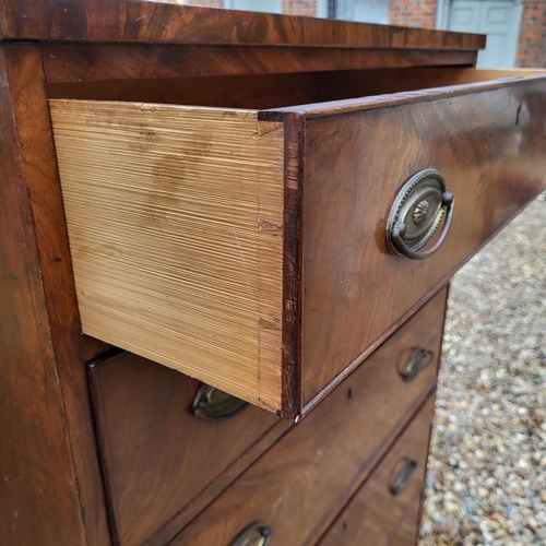 327 - A LATE VICTORIAN MAHOGANY PEDESTAL CHEST OF SIX DRAWERS
Fitted with brass handles, on bracket feet.
... 