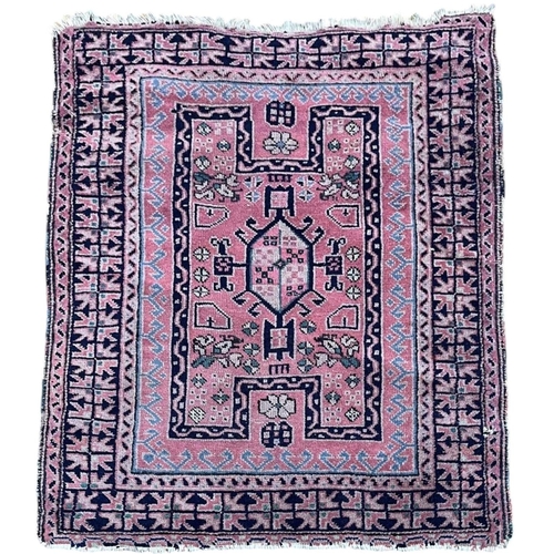 328 - TWO TURKISH KILIM RUGS
Traditional designs on cream and purple fields, along with one other.
(147cm ... 