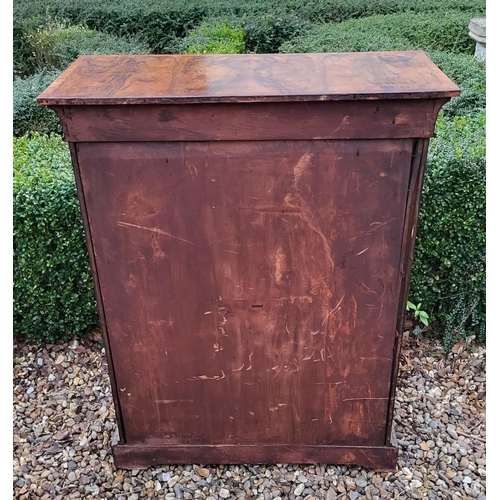 339 - A HIGH VICTORIAN FIGURED WALNUT AND MARQUETRY INLAID PIER CABINET
The single glazed door enclosing a... 