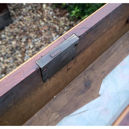 340 - A VICTORIAN MAHOGANY CHEST OF THREE LONG DRAWERS
Fitted with knob handles, on shaped apron on bracke... 