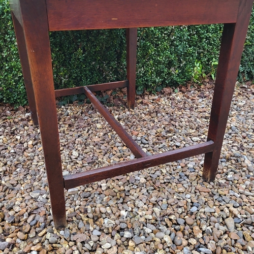 347 - A 19TH CENTURY OAK FARMHOUSE TABLE
Having a plank top single drawer, on square tapering legs.
(w 67c... 