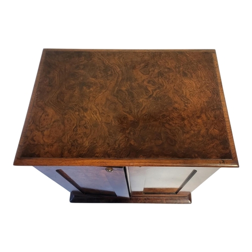 349 - A HIGH VICTORIAN BURR WALNUT TABLE TOP WRITING/STATIONERY BOX
Fitted with brass military carrying ha... 