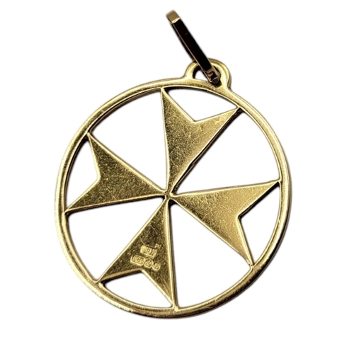 55 - A VINTAGE 14CT GOLD MALTESE CROSS PENDANT
The circular pierced cross with a hanging bale.
(approx 3c... 