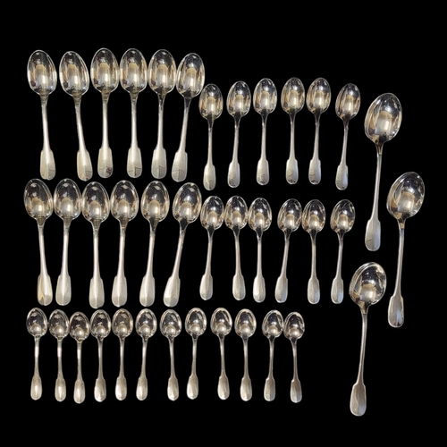 59 - CHRISTOFLE, A SILVER PLATED ‘CLUNY’ LOOSE CANTEEN OF CUTLERY
Comprising twenty-four large dinner for... 