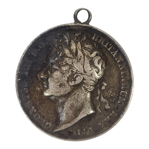 70 - A RARE KING GEORGE III SILVER CORONATION MEDAL, DATED 1821 
With embossed portrait and figural scene... 