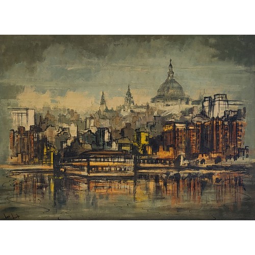 22 - BEN MAILE, BRITISH, B. 1922, OIL ON CANVAS
London view with St. Pauls, signed 'LL', framed. 
(73.5cm... 