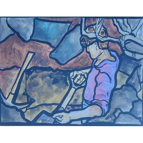 33 - CAROLE A. MILES, WATERCOLOUR
Miner with spade and pickaxe, signed 'LR'.
(53cm x 76cm/20 13/16