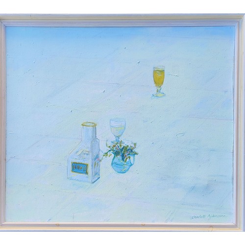 35 - CHARLOTTE ARDIZONNE, BRITISH, B. 1946, OIL ON CANVAS
Still life, signed 'LR'.
(62cm x 75cm/24⅜