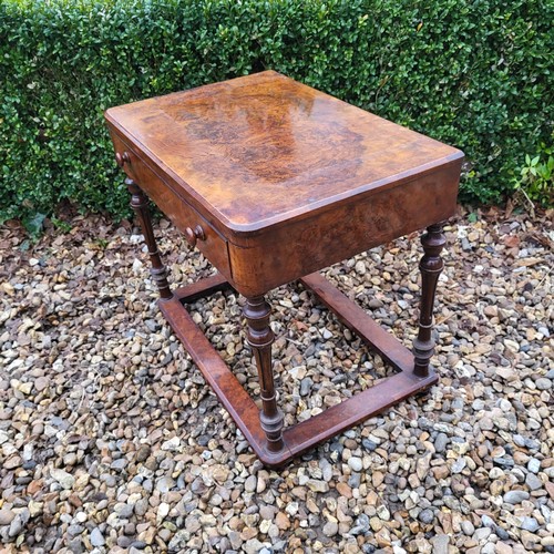 314 - A VICTORIAN WALNUT SIDE TABLE
With single drawer on turned legs along with a mahogany dish top occas... 