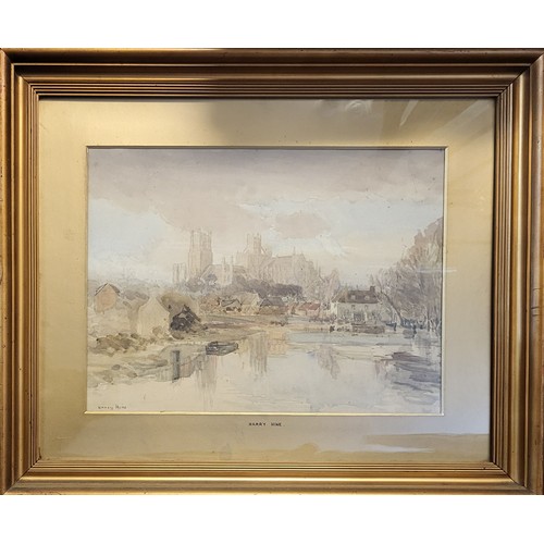 44A - HARRY HINE, 1845 - 1941, BRITISH SUFFOLK ARTIST, A LATE VICTORIAN WATERCOLOUR ON PAPER
Titled 'Ely J... 