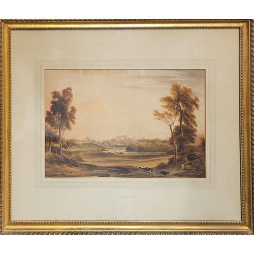 49A - JAMES PATTERSON COCKBURN, 1779 - 1847, WATERCOLOUR 
Landscape, titled ’A View Of Norwich from Fullie... 
