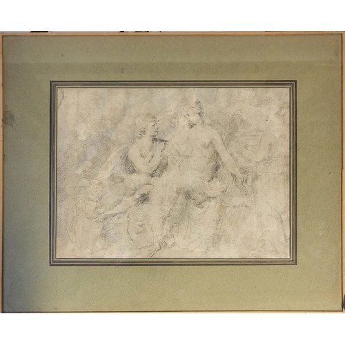 37 - AN 18TH CENTURY OLD MASTER ‘DOUBLE SIDED’ FIGURAL PENCIL SKETCH
Group portraits of a male with offer... 