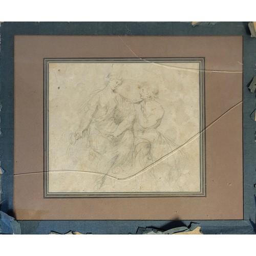 37 - AN 18TH CENTURY OLD MASTER ‘DOUBLE SIDED’ FIGURAL PENCIL SKETCH
Group portraits of a male with offer... 