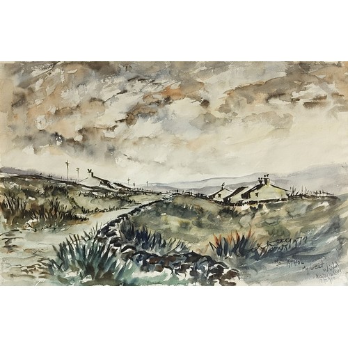 31A - ASHLEY JACKSON, BN 1940, WATERCOLOUR 
Landscape view, The Yorkshire Moors, signed, dated lower right... 