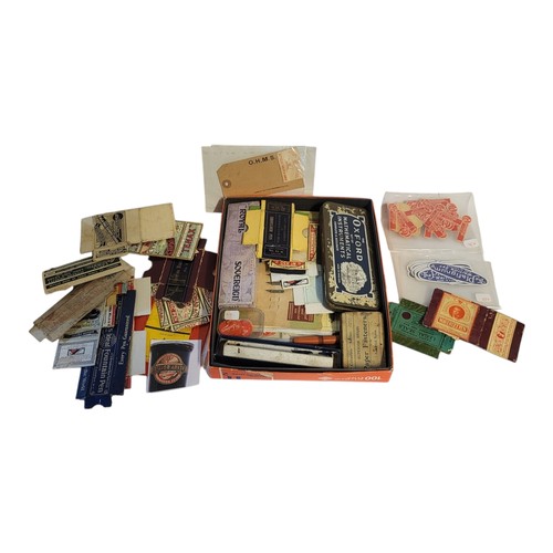 122 - A COLLECTION OF VINTAGE TOBACCO EPHEMERA
To include empty cigarette packets ‘Craven A ‘and ‘ABC Ciga... 