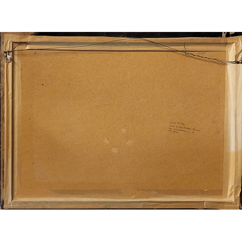 48A - A LATE VICTORIAN COLOURED PRINT OF EQUESTRIAN MOUNTED JOCKEY AND HIS ATTENDANT 
Rural landscape view... 