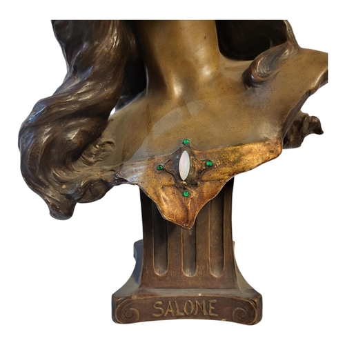 132 - AN AUSTRIAN GOLDSCHEINDER ART NOUVEAU PERIOD TERRACOTTA BUST OF SALOME, CIRCA 1900
Modelled after Ca... 