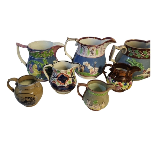 142 - A GOOD COLLECTION OF EARLY 19TH CENTURY ELEVEN LUSTREWARE JUGS FROM NORTH-EAST ENGLAND, CIRCA 1810 -... 