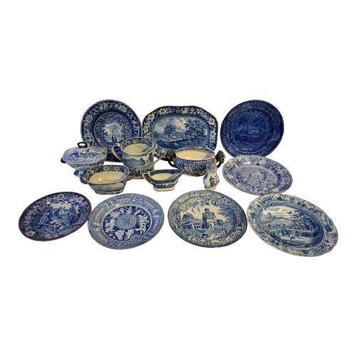 148 - SPODE/STAFFORDSHIRE, AN EARLY BLUE AND WHITE PLATE, CIRCA 1820
Transfer printed with ottoman figures... 