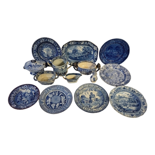 148 - SPODE/STAFFORDSHIRE, AN EARLY BLUE AND WHITE PLATE, CIRCA 1820
Transfer printed with ottoman figures... 