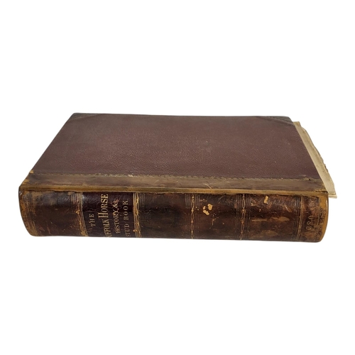 170 - THE SUFFOLK HORSE HISTORY AND STUD, A HALF LEATHER BOUND BOOK, DATED 1880 
By Herman Biddle 1880, co... 