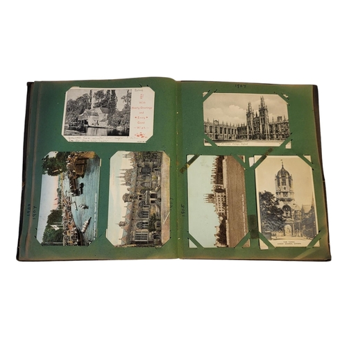 195 - TWO EDWARDIAN POSTCARD ALBUMS
An album containing topographical views of Oxfordshire to include Chin... 