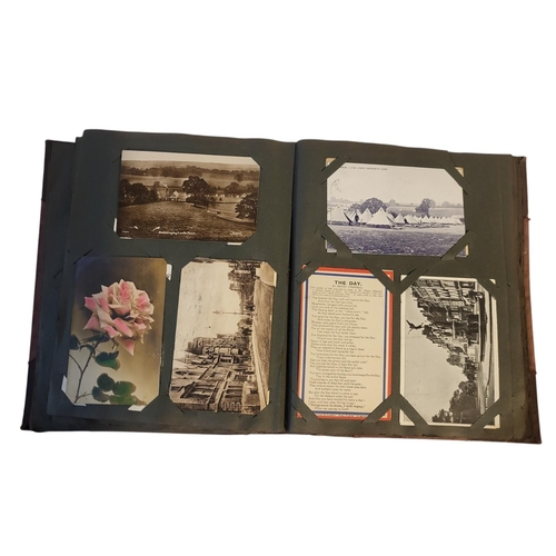 195 - TWO EDWARDIAN POSTCARD ALBUMS
An album containing topographical views of Oxfordshire to include Chin... 