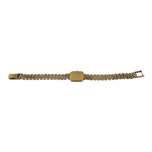 33 - LONGINES, A VINTAGE 9CT GOLD LADIES’ WRISTWATCH
Tank form with quartz movement.
(approx 1.8cm x 2cm)... 