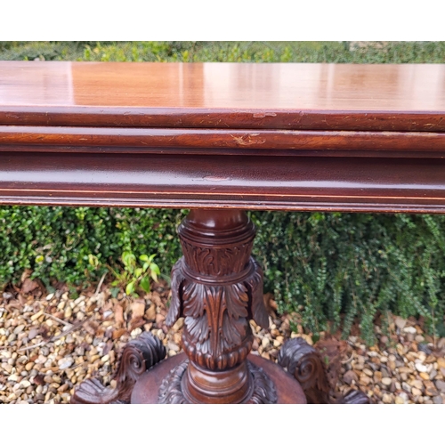 359 - A REGENCY PERIOD MAHOGANY FOOD OVER TEA/DINING TABLE
The canted corner fold over top, supported on t... 