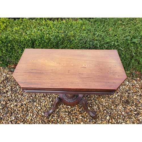 359 - A REGENCY PERIOD MAHOGANY FOOD OVER TEA/DINING TABLE
The canted corner fold over top, supported on t... 